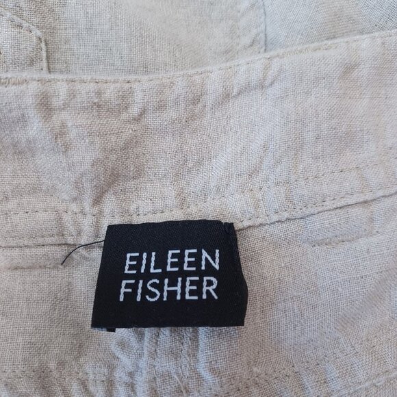 Eileen Fisher Linen Pants Natural Classic Flat Front Womens 4 - Picture 4 of 13